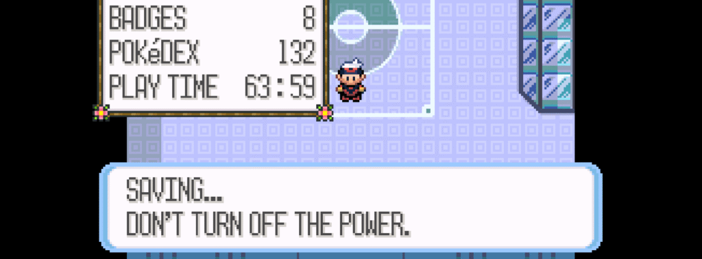 Saving in Pokemon Ruby