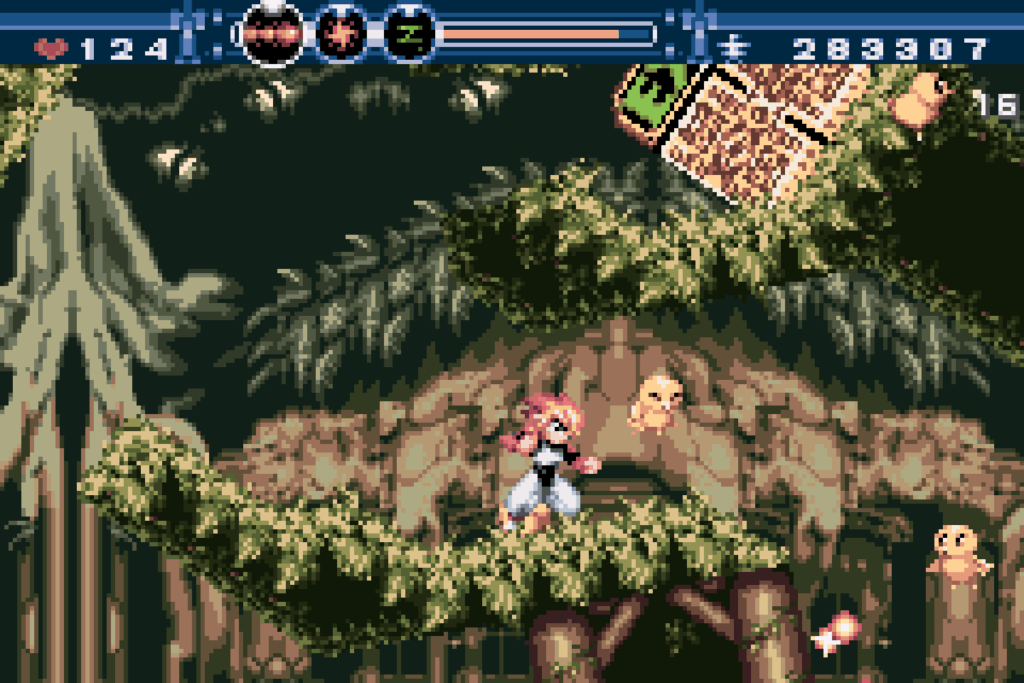 Gunstar Super Heroes save-the-chicks rotating maze stage