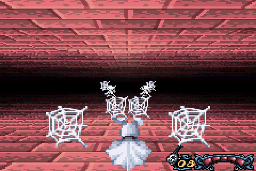 Zero traversing narrow spaces in a pseudo-3D section in Pumpkin King