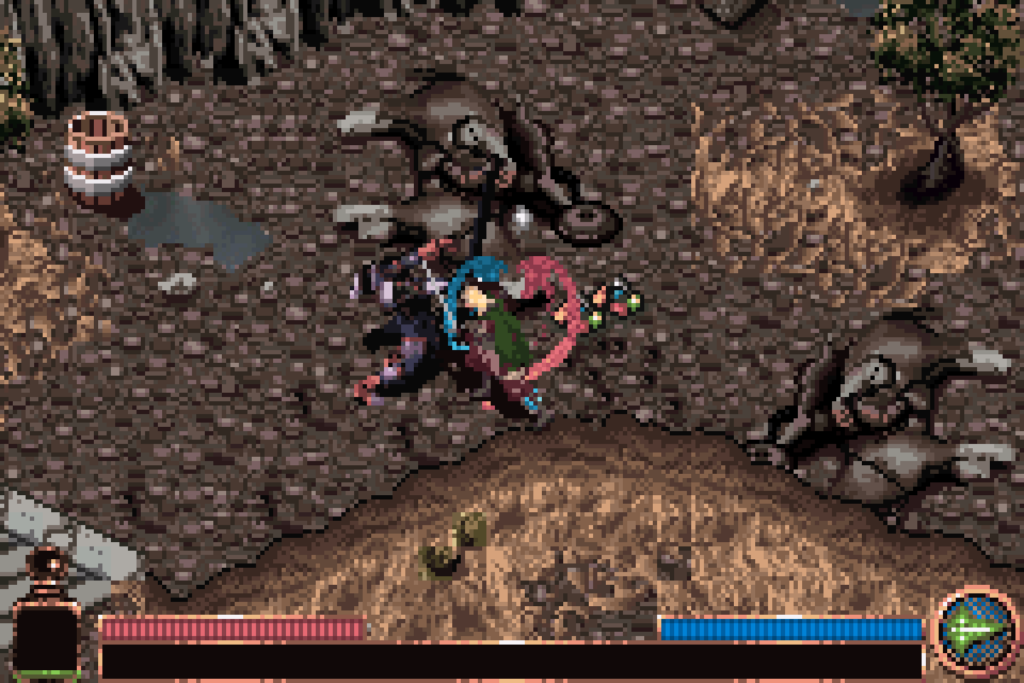 Eowyn fighting an orc with an active buff in The Return of the King