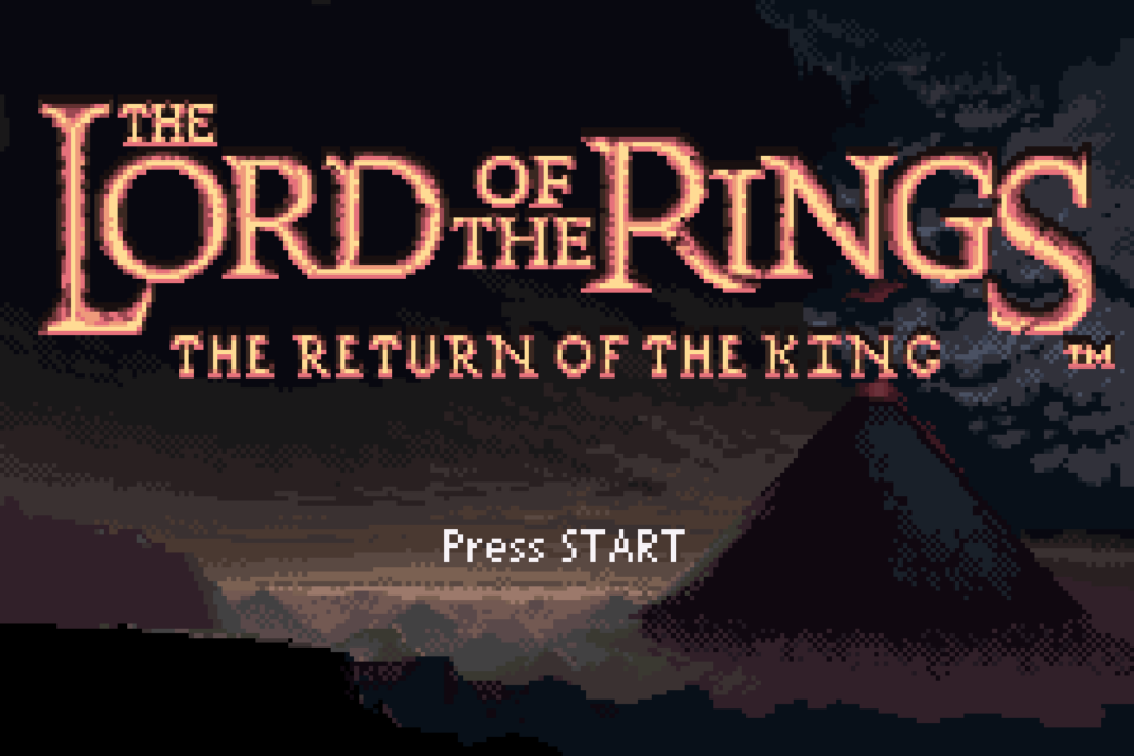 The main menu image of Lord of the Rings: The Return of the King