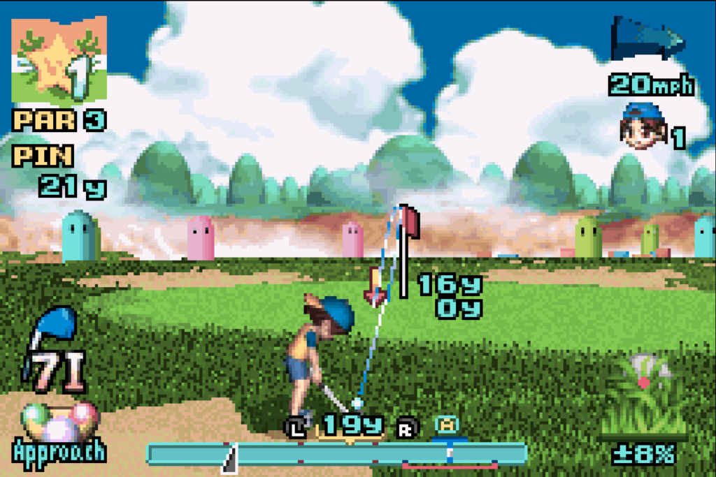 The screen with all the indicators as you ready your shot