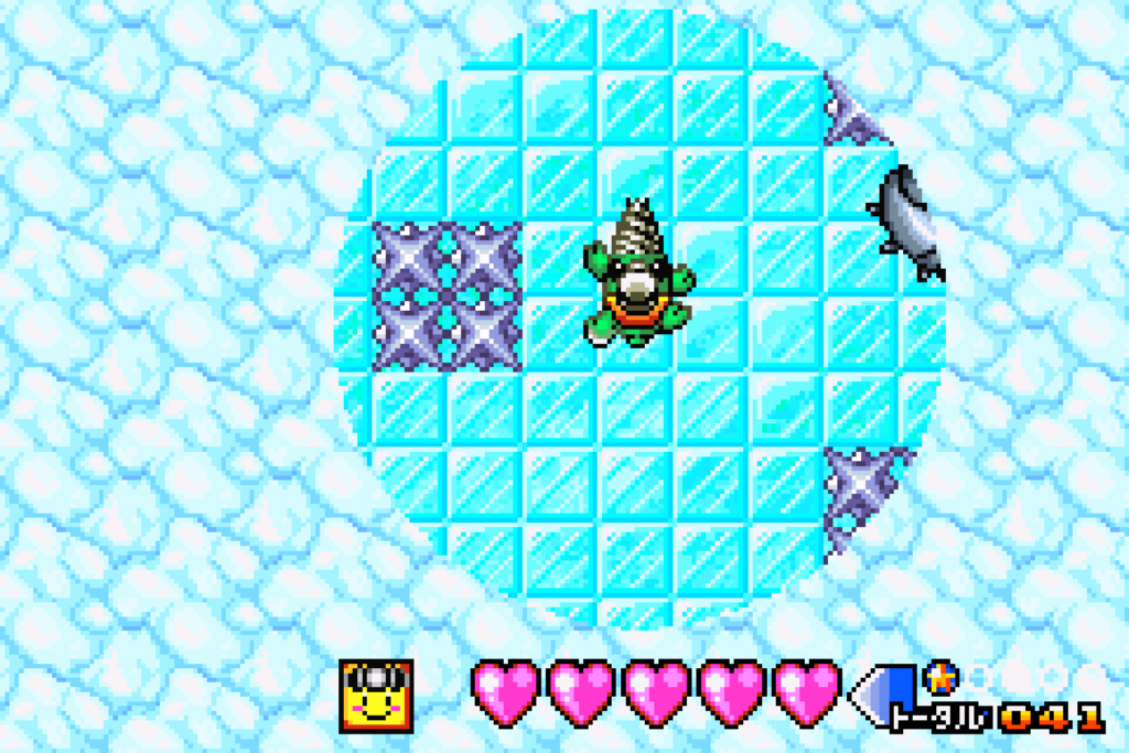 Another novel gameplay mode in Densetsu no Starfy that entails drilling your way out of a top down section